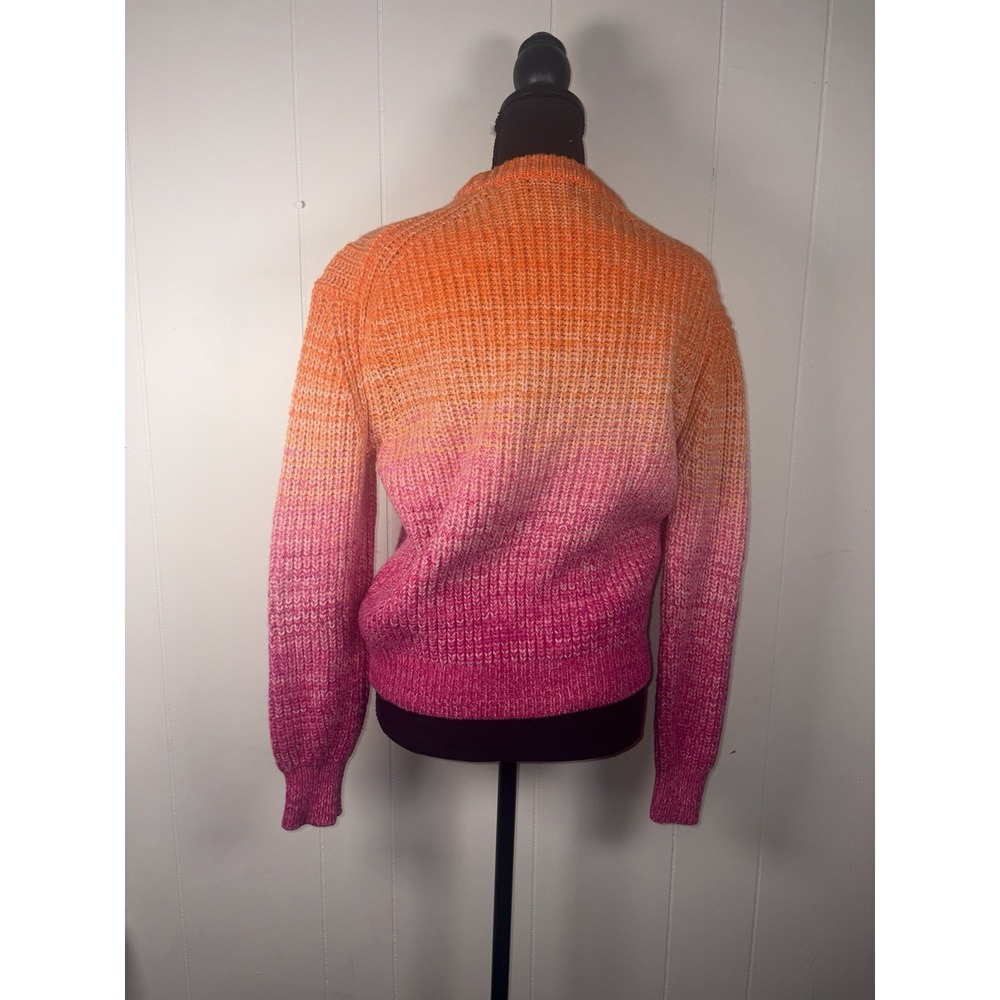 Polo Ralph Lauren Ombré Wool-Cashmere Blend Crewneck Sweater orange pink women M - Picture 2 of 10